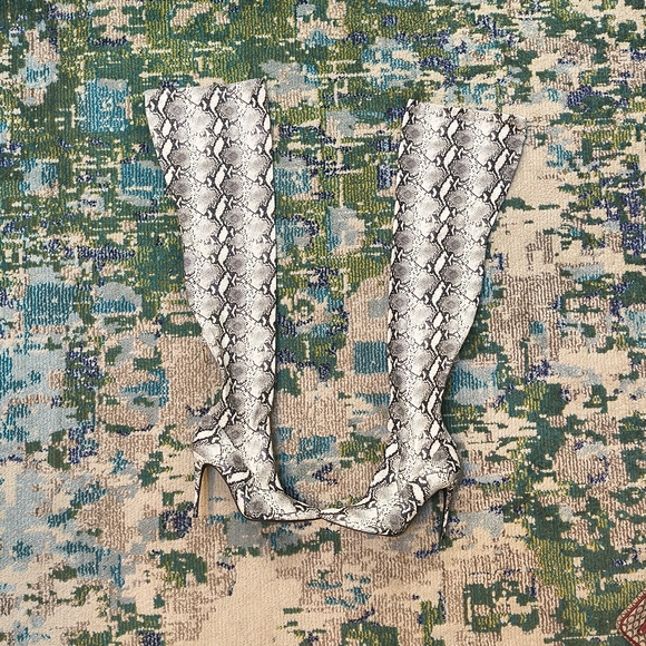 Snakeskin Over-the-Knee Boots - Picture 1 of 3